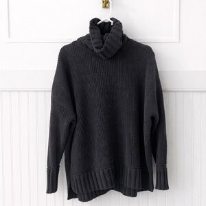 aerie Charcoal Black Cowl Neck Sweater